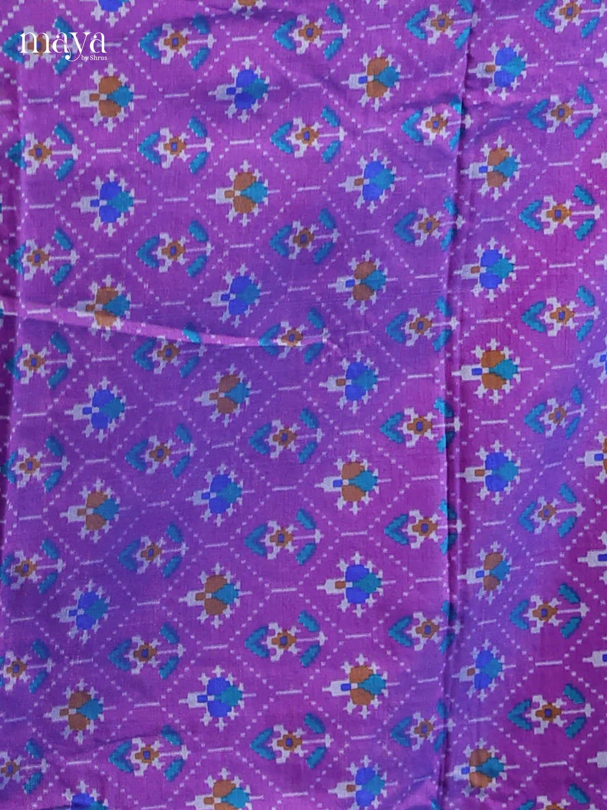 Purple & Blue - Semi patola salwar Unstitched