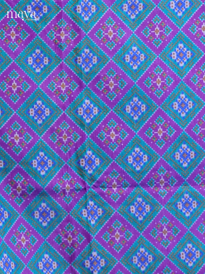 Blue & Purple - Semi patola salwar Unstitched