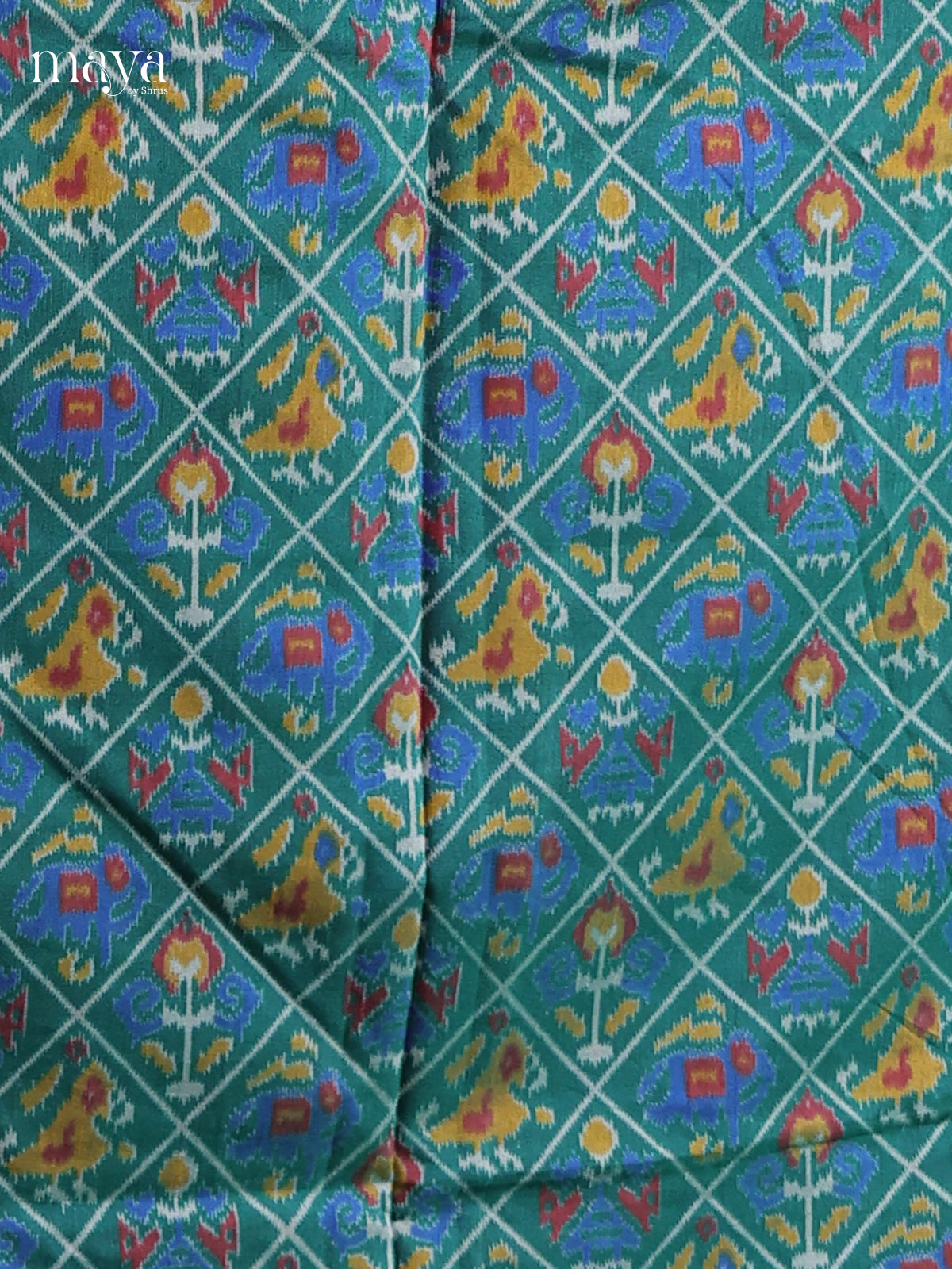 Green & Maroon - Semi patola salwar Unstitched