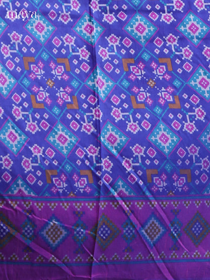 Blue & Purple - Semi patola salwar unstitched