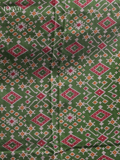 Green & Maroon - Semi patola salwar Unstitched