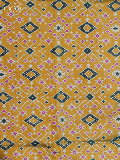 Yellow & Green - Semi patola salwar Unstitched