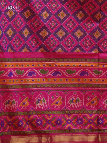 Pink & Purple - Semi patola salwar Unstitched