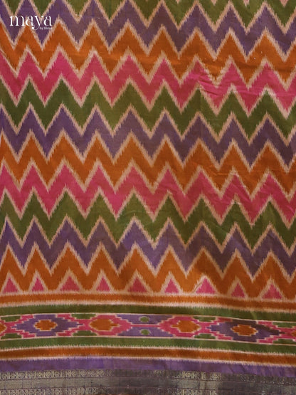 Multicolor & Purple - Semi patola salwar Unstitched
