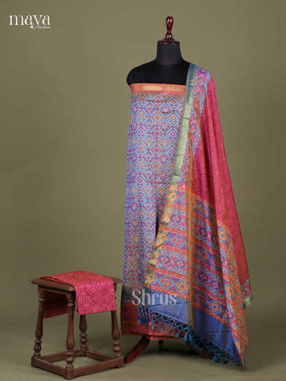 Blue Semi patola salwar Unstitched