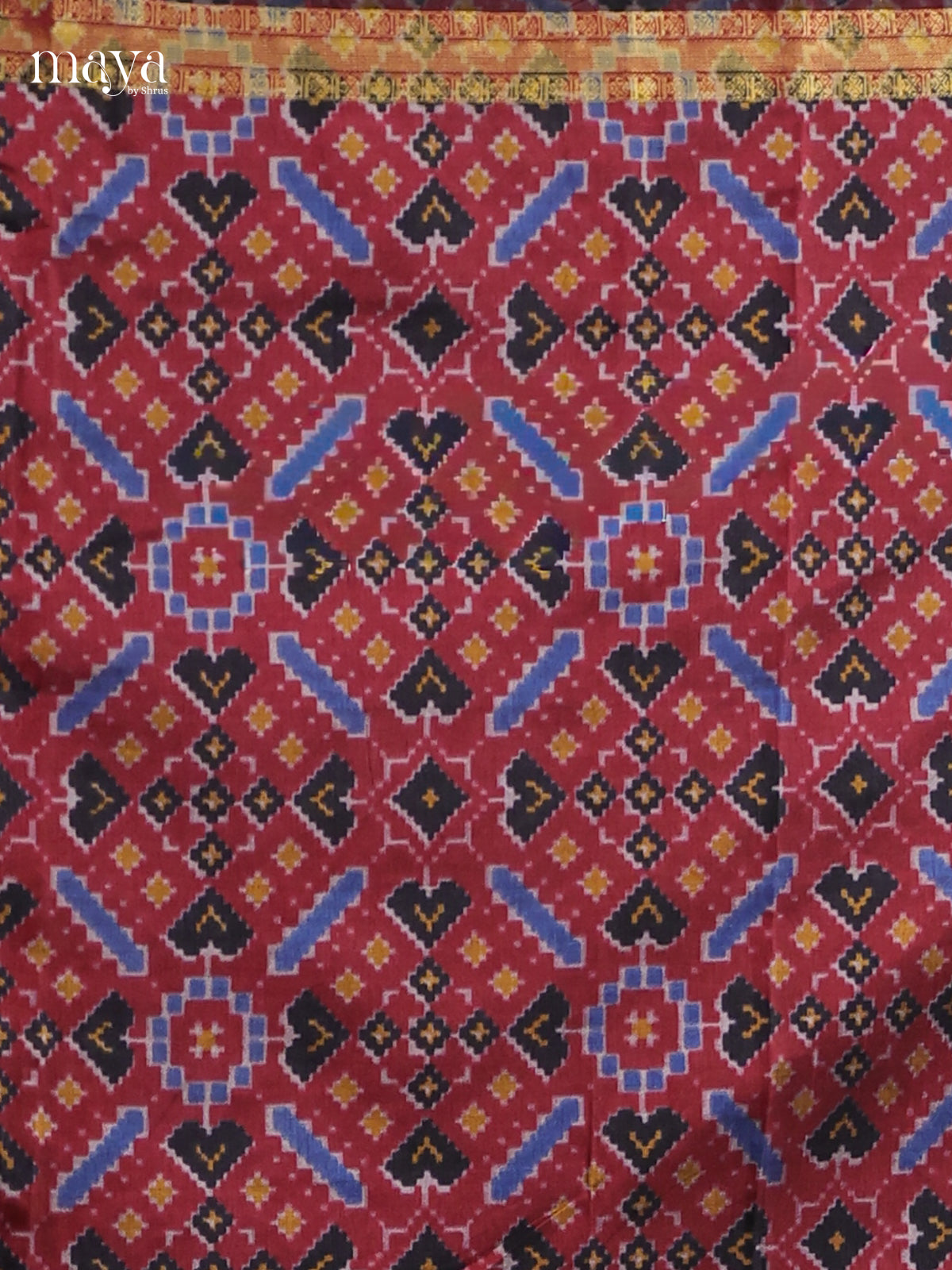 Maroon - semi patola salwar Unstitched