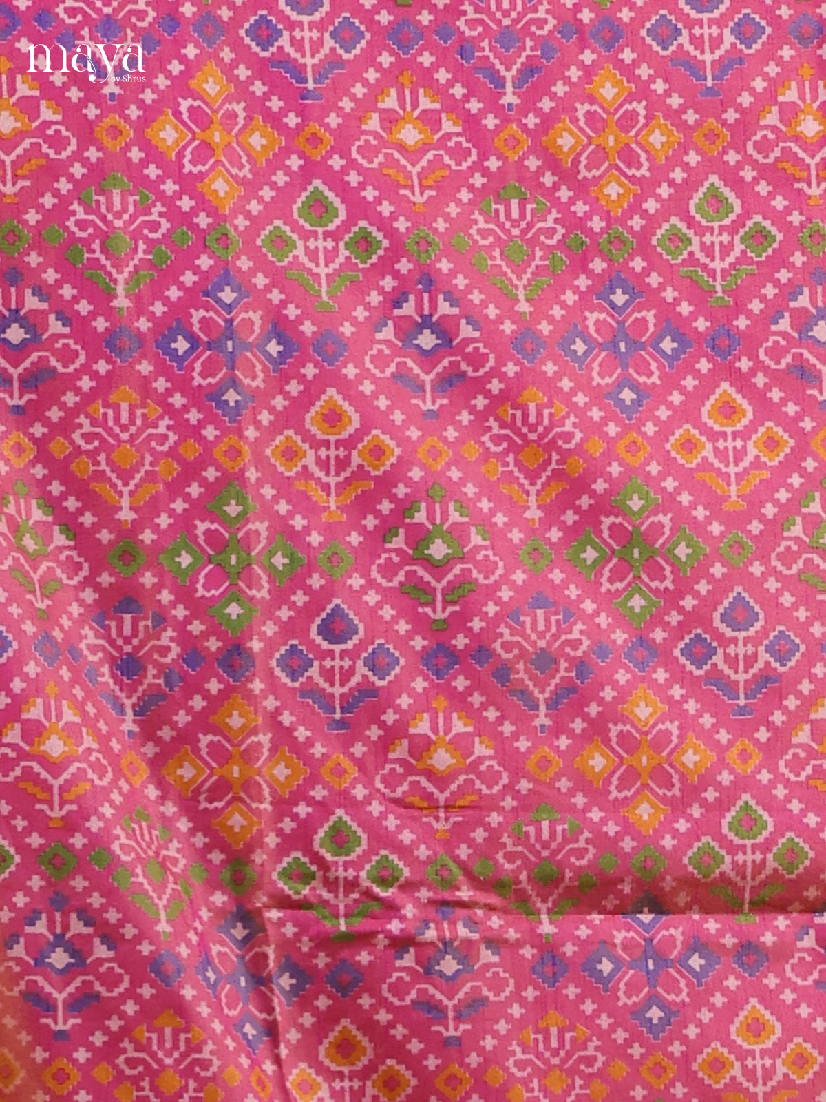 Pink & Blue - Semi patola salwar Unstitched