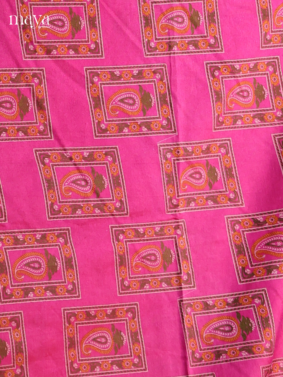 Pink & Brown - Semi patola salwar Unstitched