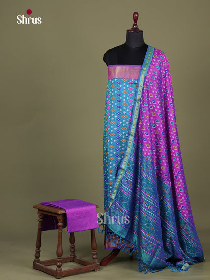 Green & Purple - Semi patola salwar Unstitched