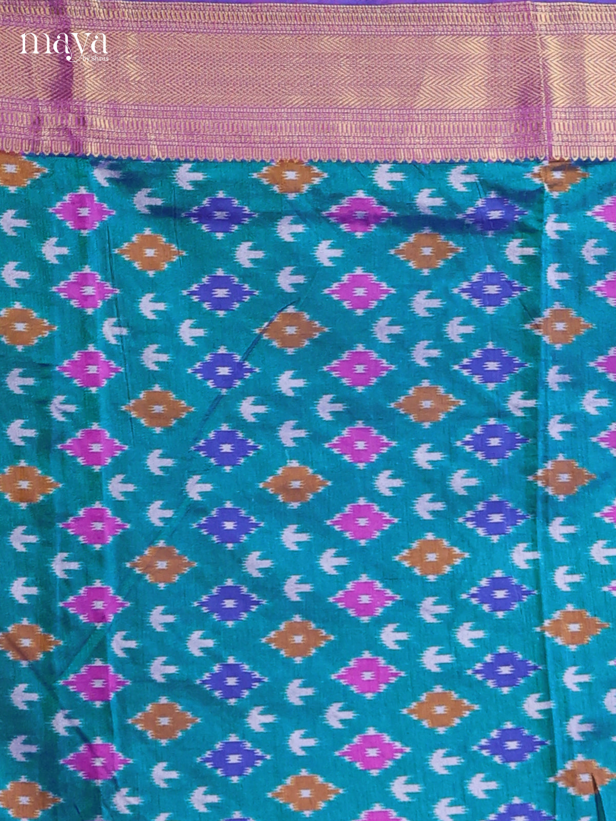 Green & Purple - Semi patola salwar Unstitched