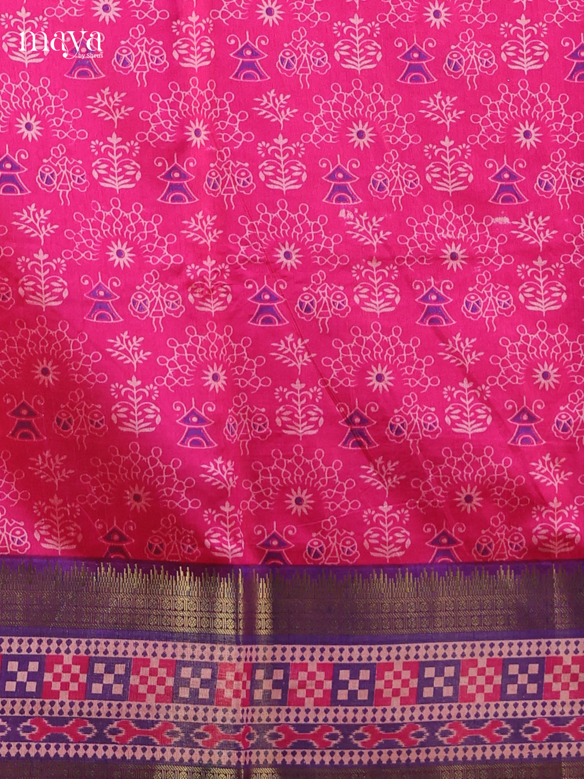 Pink & Purple - Semi patola salwar Unstitched