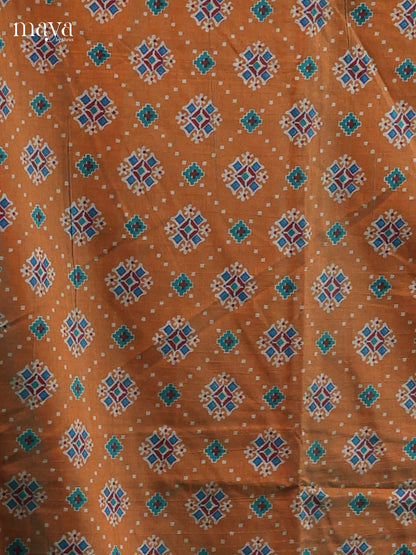 Light Brown & Maroon - Semi patola salwar Unstitched