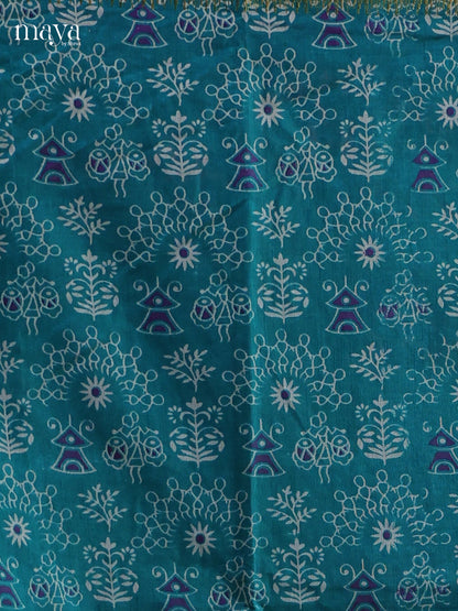 Teal & Purple - Semi patola salwar Unstitched