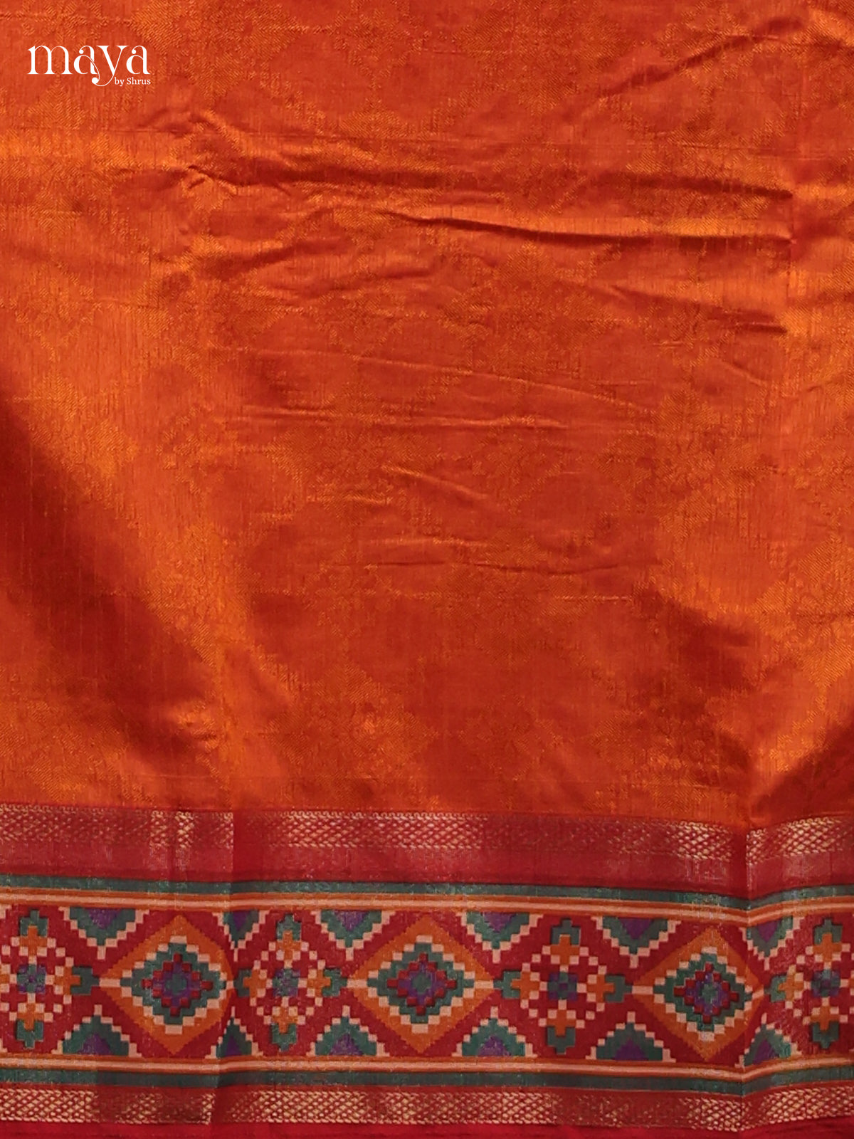Orange & Red - Semi patola salwar Unstitched