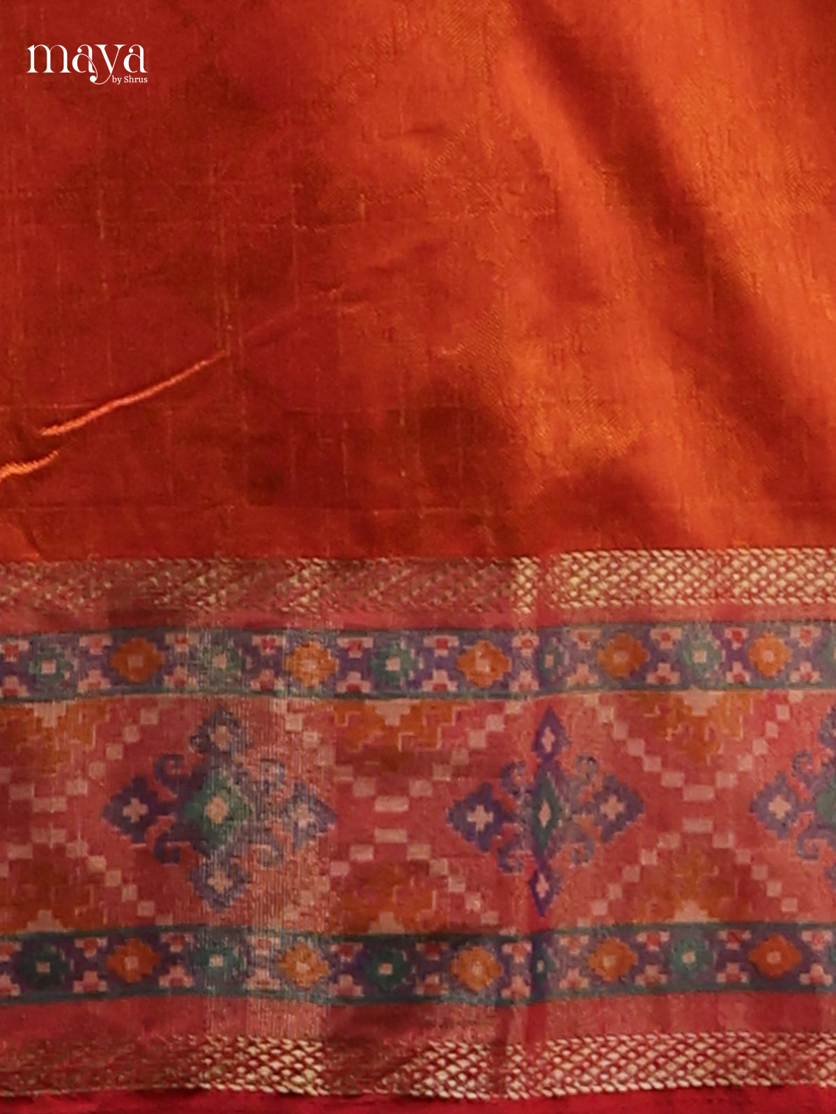 Orange & Red - Semi patola salwar Unstitched