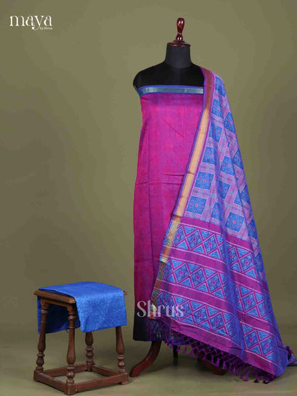 Purple & Blue - Semi patola salwar unstitched