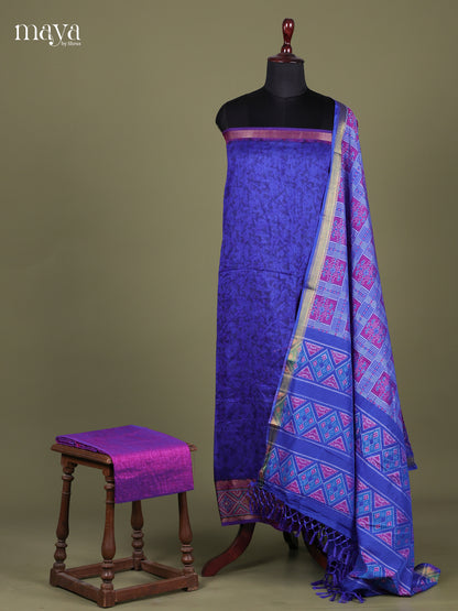 Blue & Purple - Semi patola salwar Unstitched