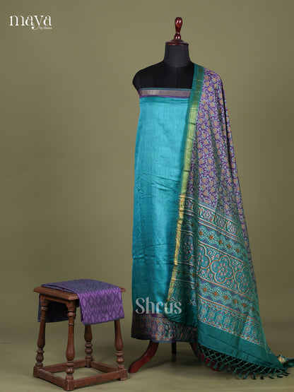 Blue & Purple - Semi patola salwar Unstitched