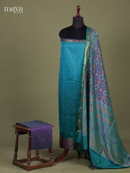 Blue & Purple- Semi patola salwar Unstitched