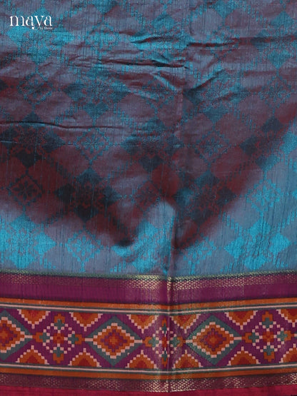 Blue & Purple - Semi patola salwar Unstitched