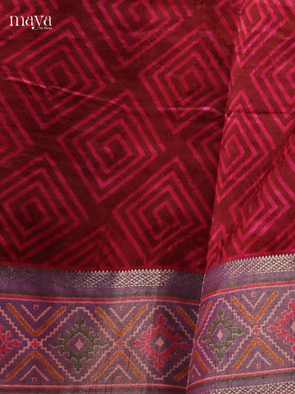 Pink & Purple - Semi patola salwar Unstitched