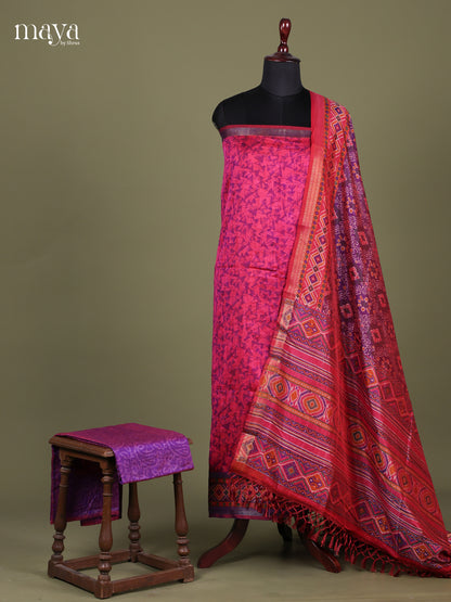 Pink & Purple - Semi patola salwar Unstitched