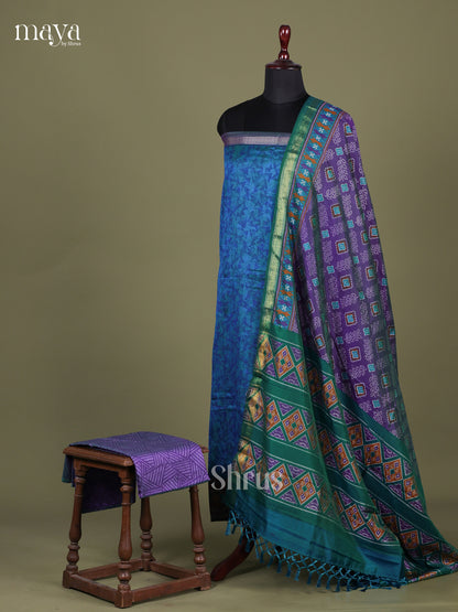 Green & Purple- Semi patola salwar Unstitched