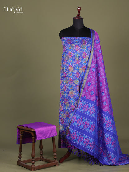 Blue & Purple- Semi patola salwar Unstitched