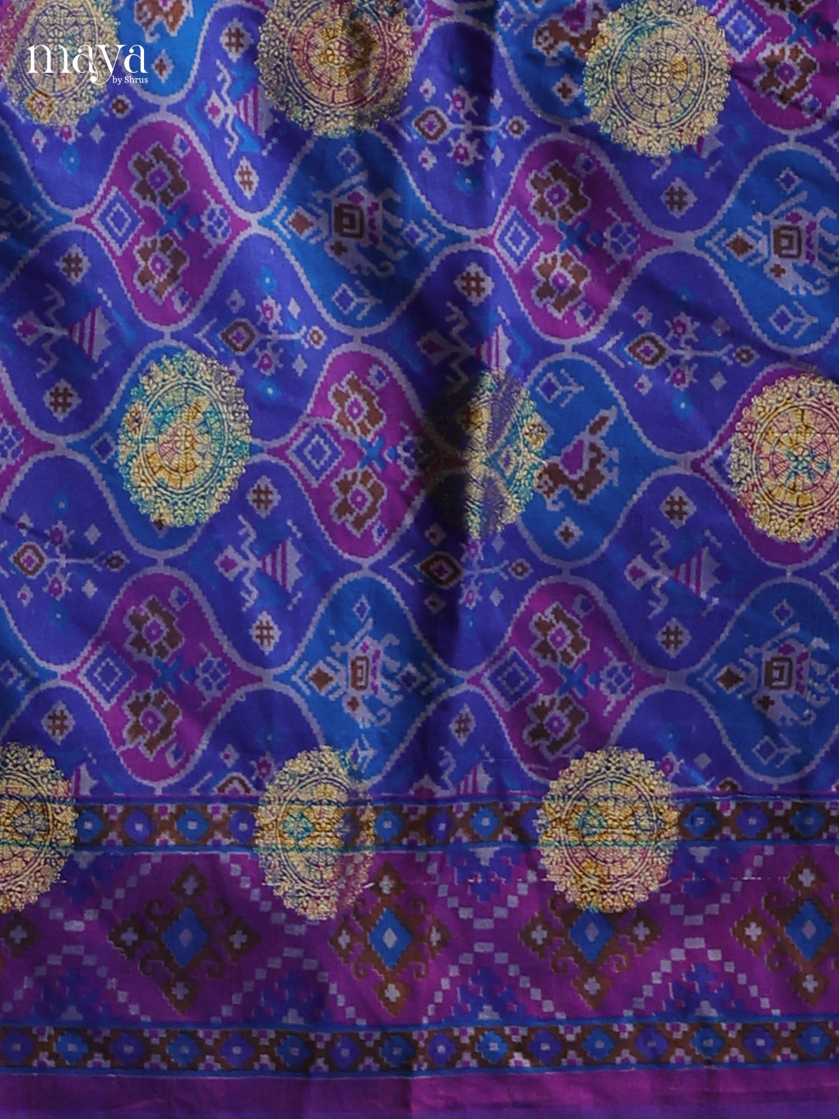 Blue & Purple- Semi patola salwar Unstitched