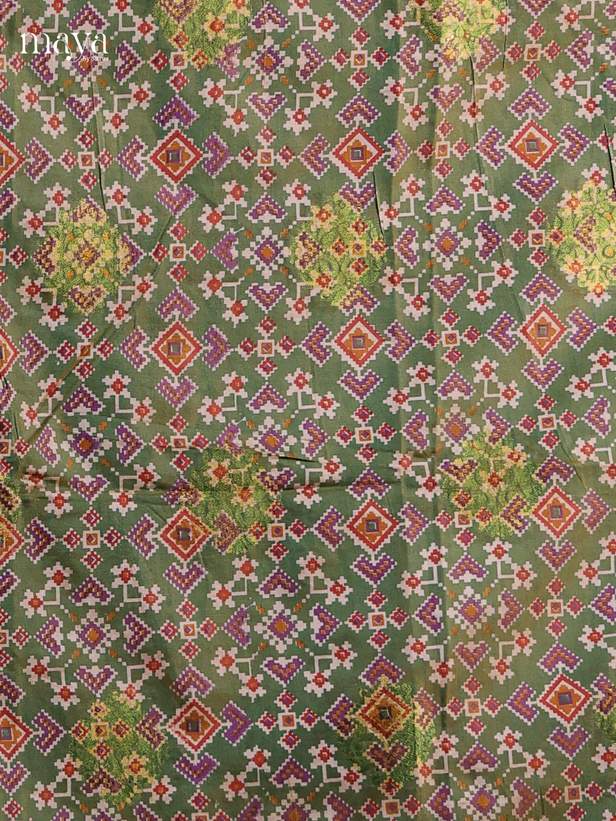 Green & Purple - Semi patola salwar Unstitched