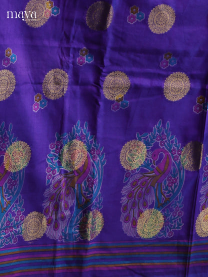 Blue & Purple- Semi patola salwar Unstitched
