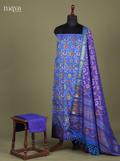 Blue - Semi patola salwar Unstitched