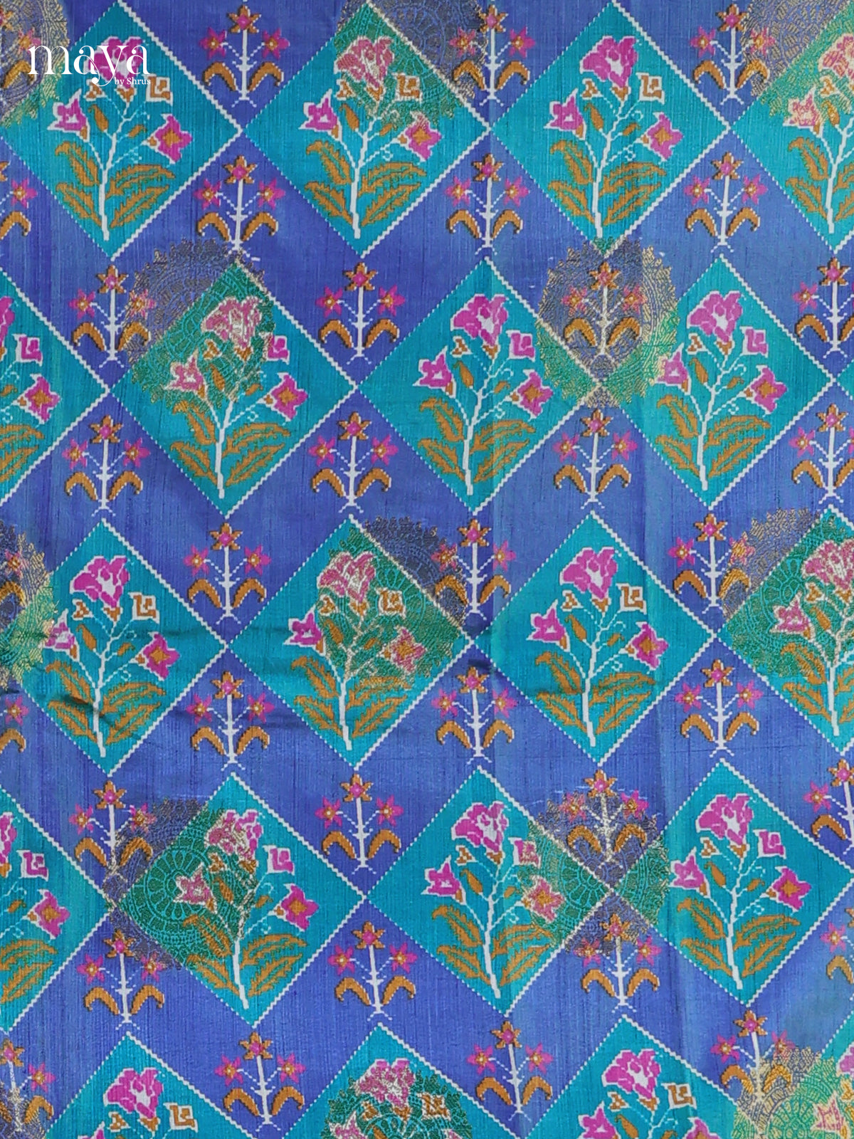 Blue & Purple - Semi patola salwar Unstitched