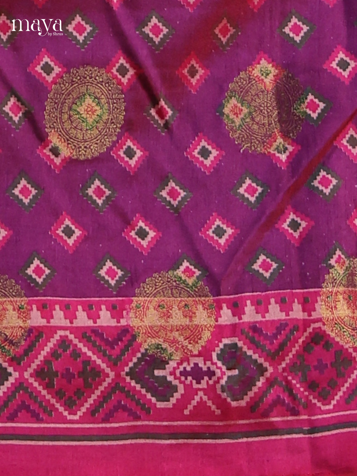 Purple & Pink - Semi patola salwar Unstitched