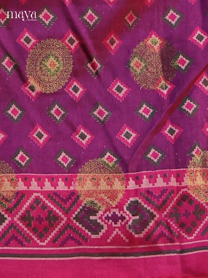 Purple & Pink - Semi patola salwar Unstitched