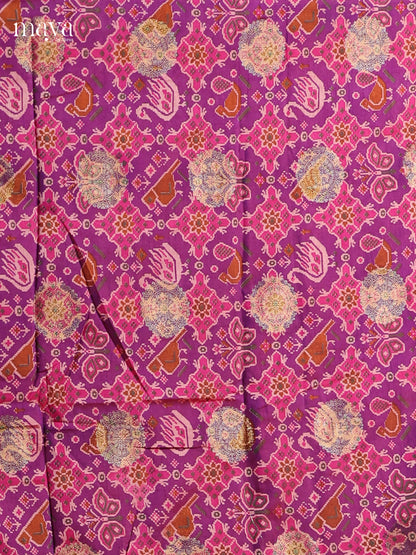 Pink & Purple - semi patola salwar Unstitched