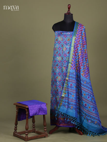 Blue & Purple- semi patola salwar