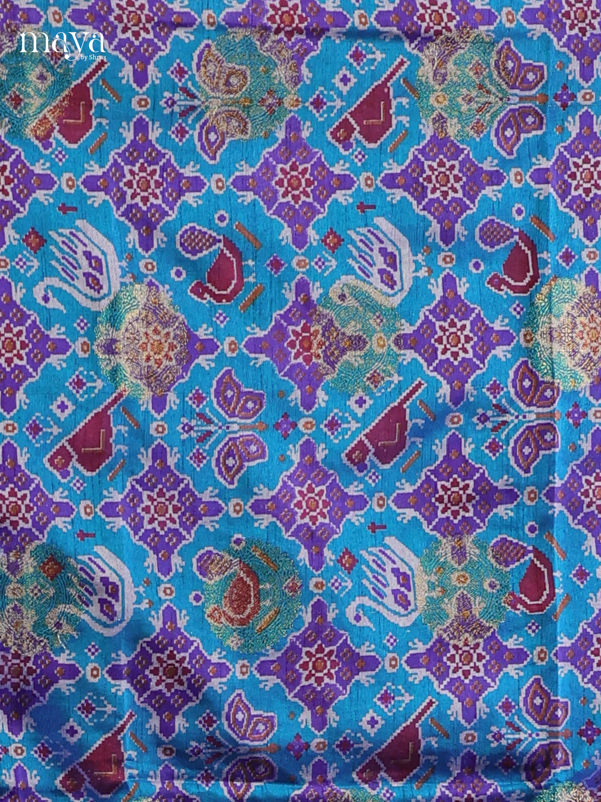 Blue & Purple- semi patola salwar