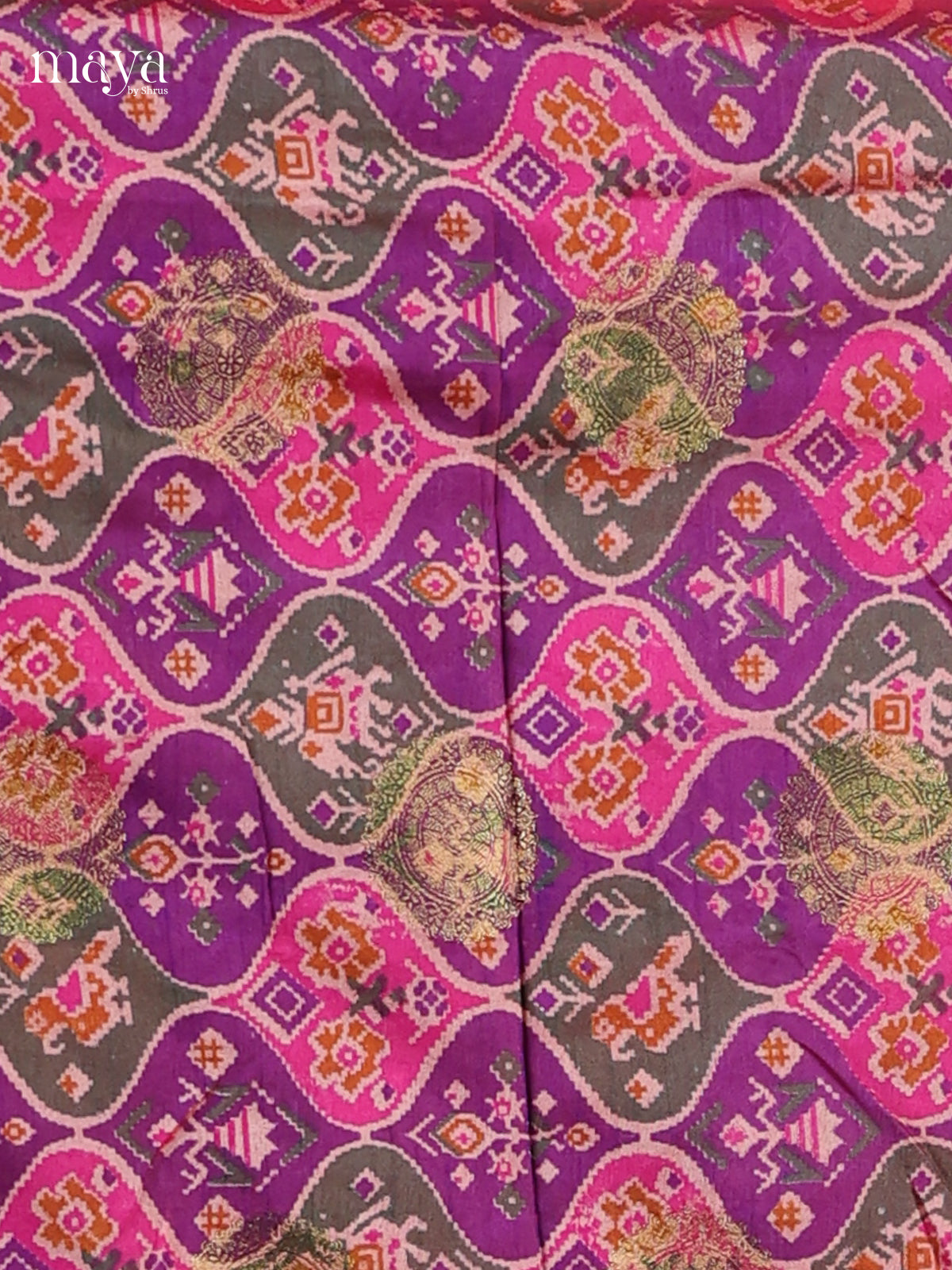 Pink & Purple - Semi patola salwar Unstitched