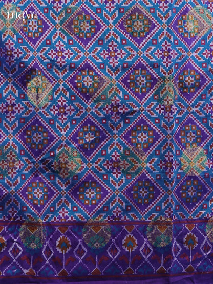Blue & Purple - Semi patola salwar Unstitched