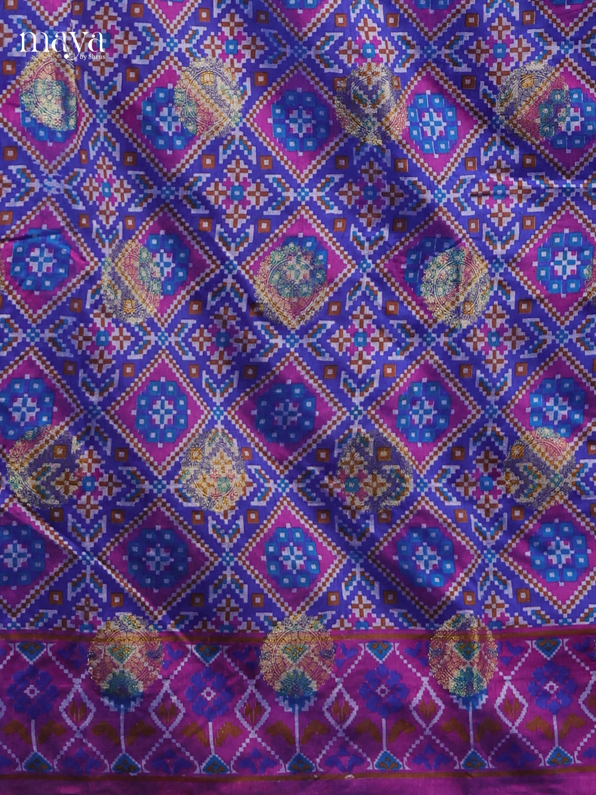 Blue & Purple - Semi patola salwarUnstitched