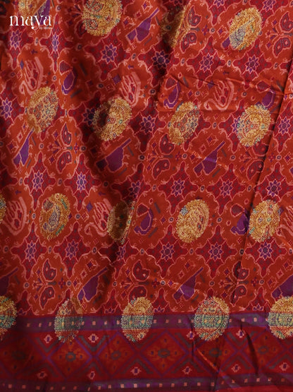 Orange & Red - Semi patola salwar unstitched