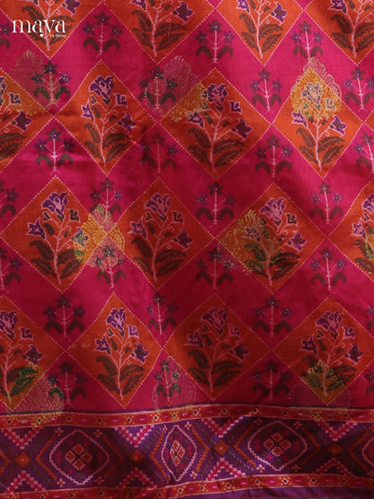 Pink & Purple - Semi patola salwar Unstitched