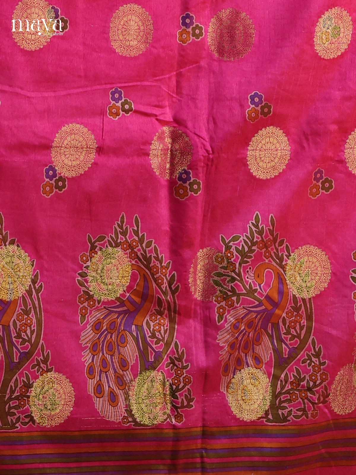 Pink & Green - Semi patola salwar Unstitched
