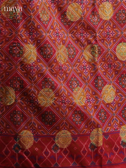 Red - Semi patola salwar Unstitched