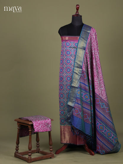 Blue & Purple - Semi patola salwar  Unstitched