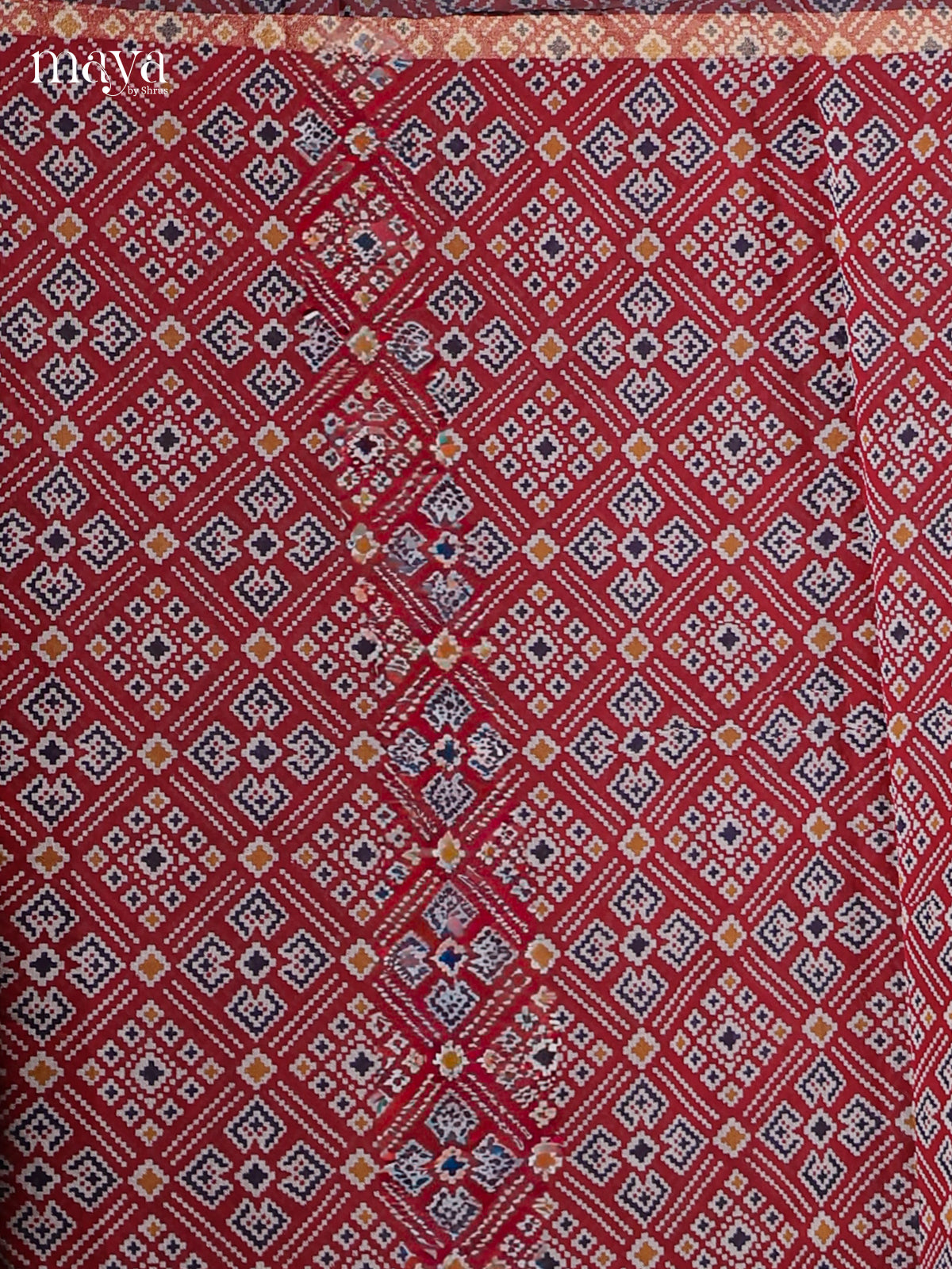 Maroon & Blue-  Art Modal Salwar Unstitch