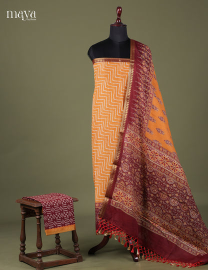 Mustard & Maroon - Art Modal Salwar Unstitch