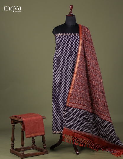 Blue & Maroon -Art Modal Salwar Unstitch