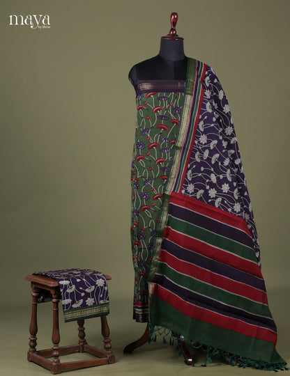 Green & Blue - Art Modal Salwar Unstitch